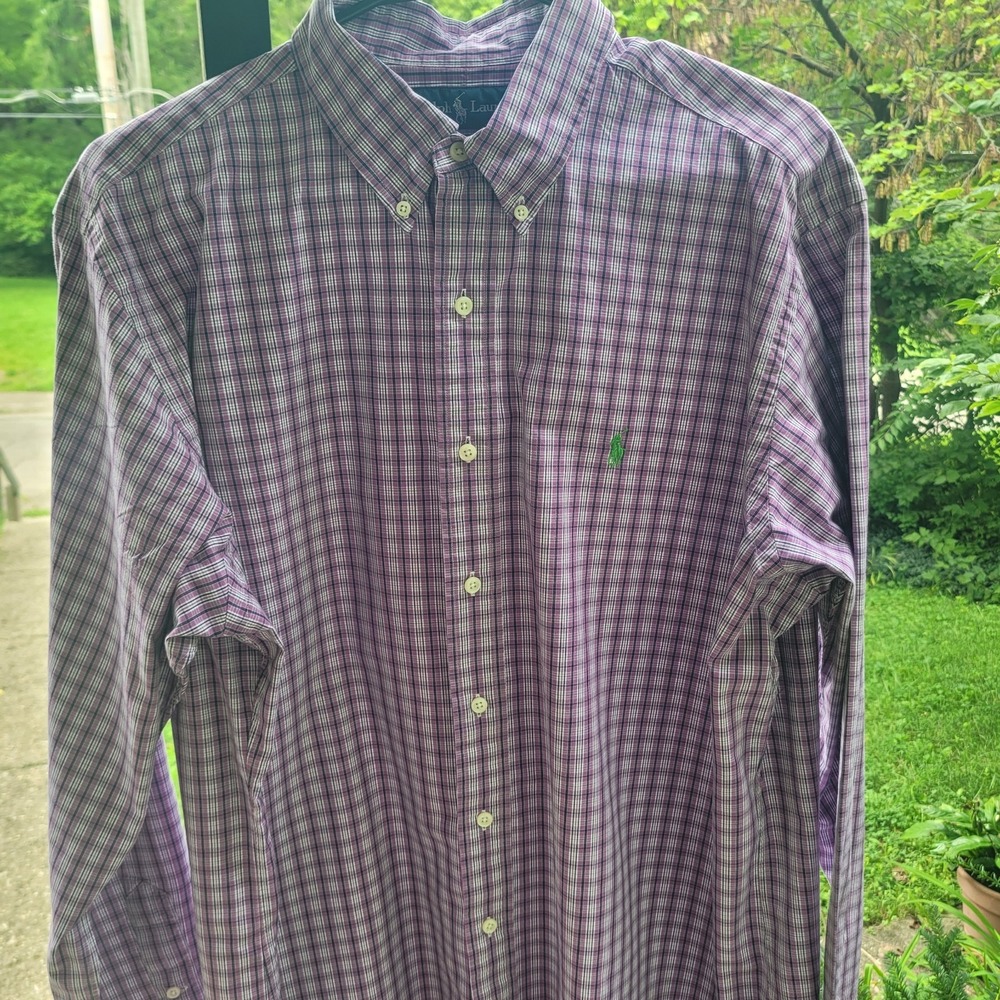 Polo Ralph Lauren Men's Long Sleeve Shirt Purple Size XL